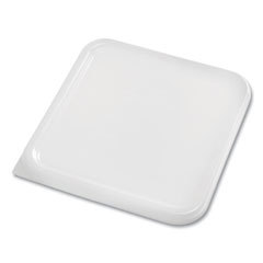 SpaceSaver Square Container Lids, 8.8 x 8.75, White, Plastic, 12/Carton